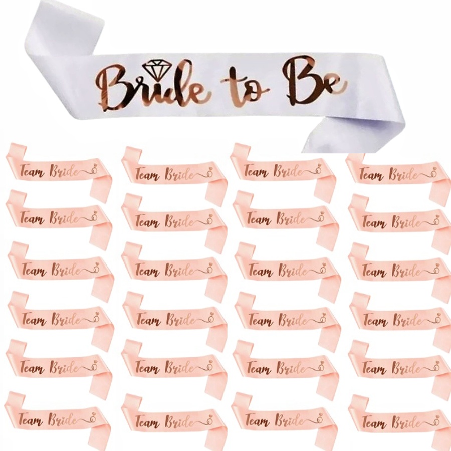 Bride Tribe Sash - 25pcs/set of rose Golden sash belt