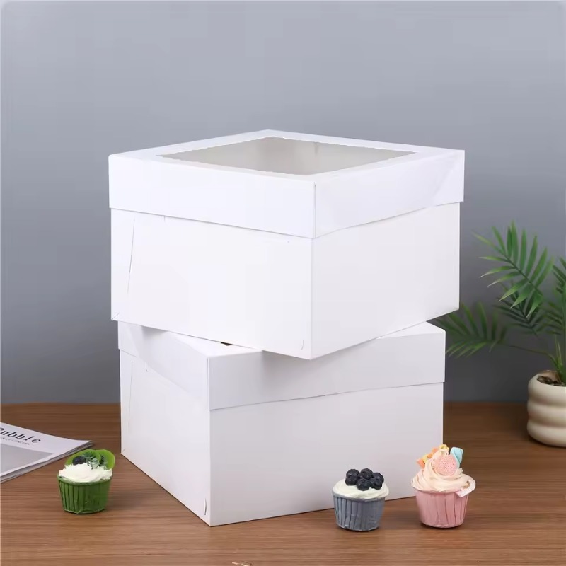 Wedding Cake Supply - yes2/4/6PCS Disposable White Cake Boxes with