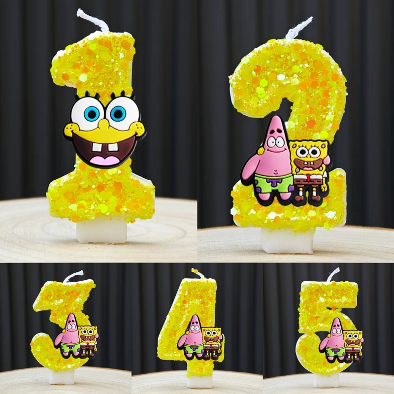 Unity Candle Set - Cute SpongeBob Candle Anime Number 0-9