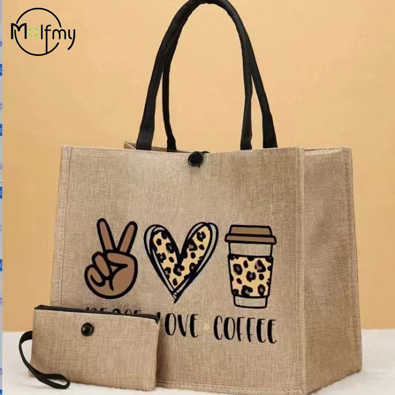 2 Pcs Linen Tote Bag Large Cap - огляд і ціна Wedding Vendor