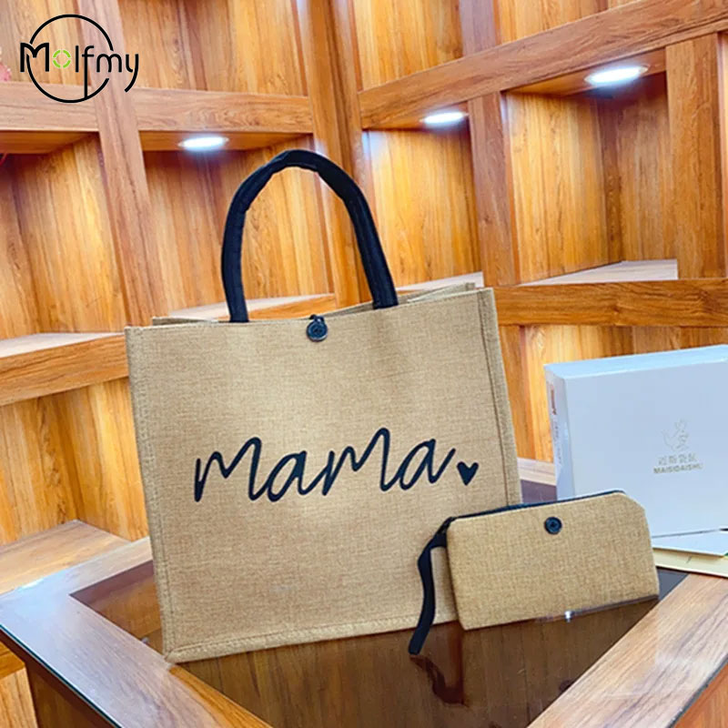 2 Pcs Linen Tote Bag Large Cap - огляд і ціна Wedding Vendor