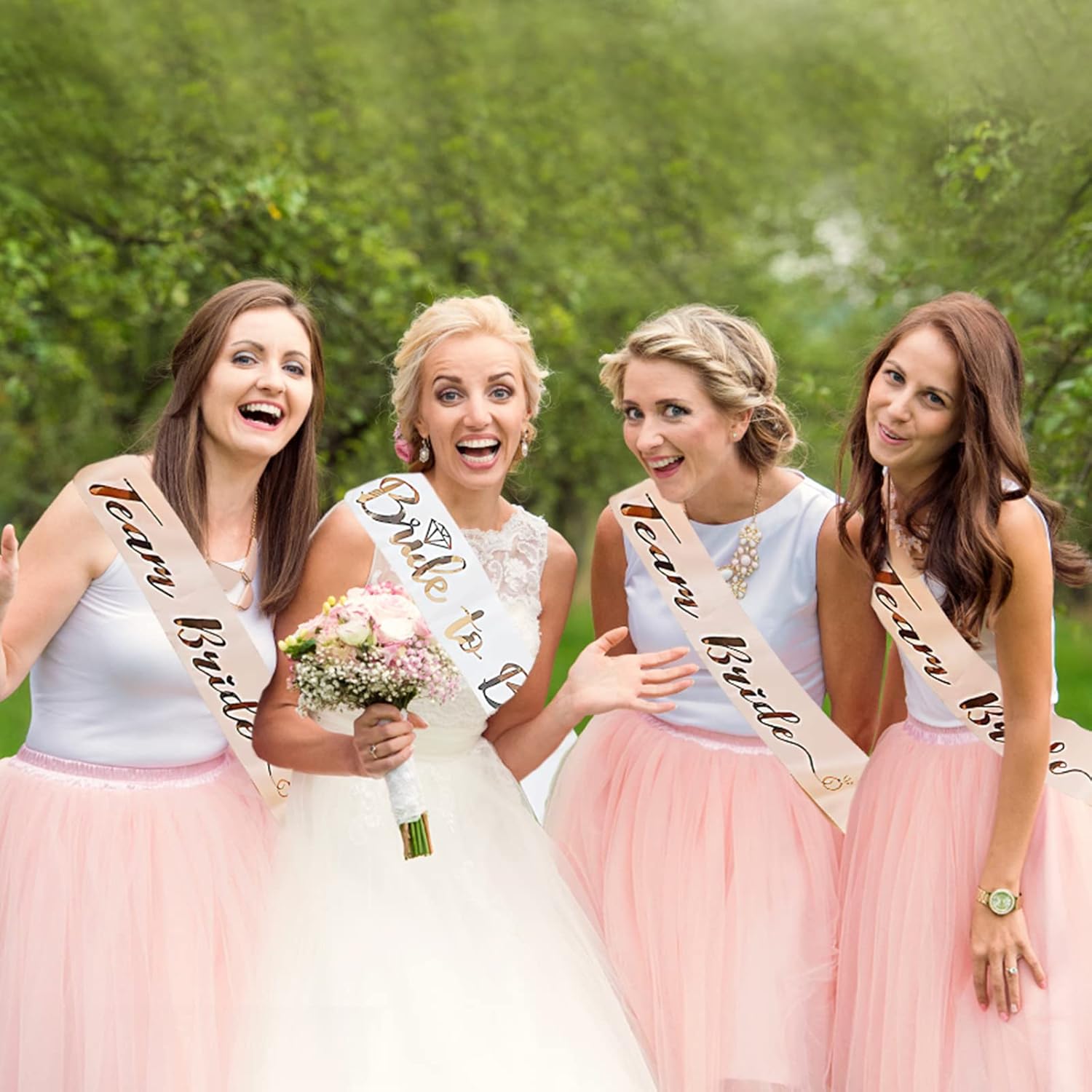 25pcs/set of rose Golden sash  - огляд і ціна Bride Tribe Sash