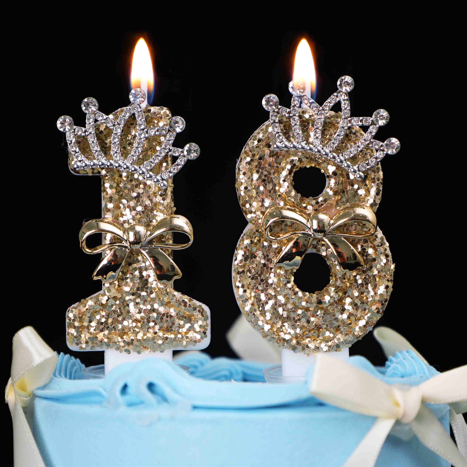 0-9 Gold Glitter Crown Number  - огляд і ціна Unity Candle Set