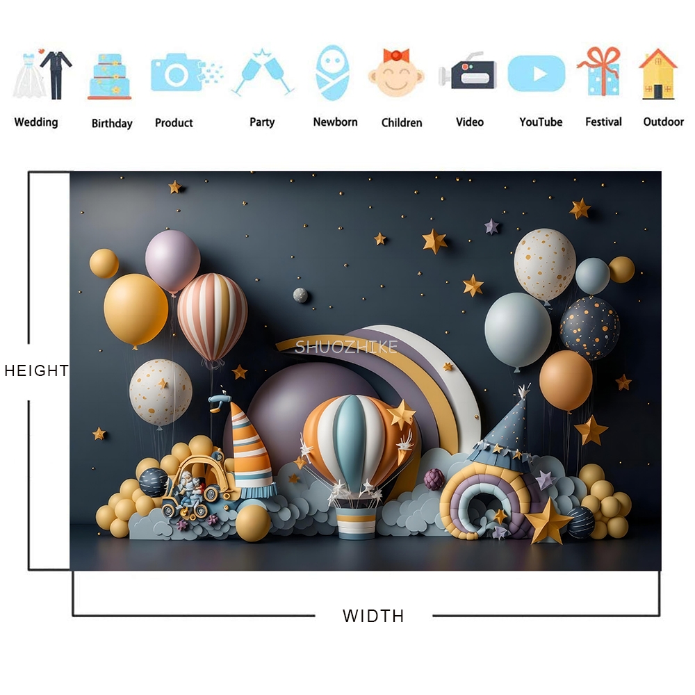 Photography Backdrop 3D Balloo - огляд і ціна Wedding Qq