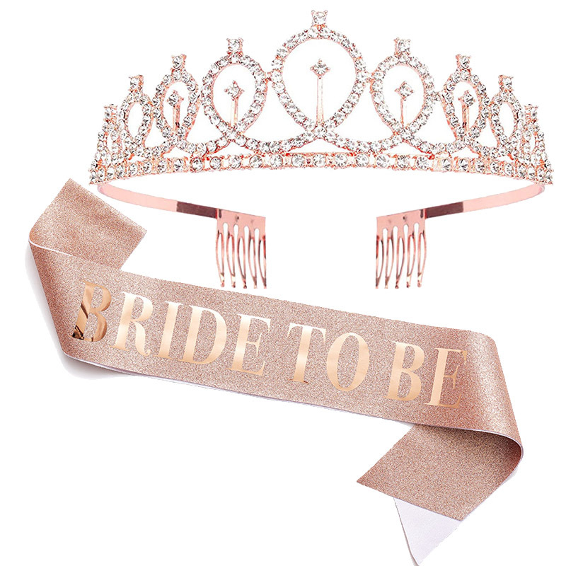 1set Rose Gold Bride to Be Sat - огляд і ціна Bride Tribe Sash