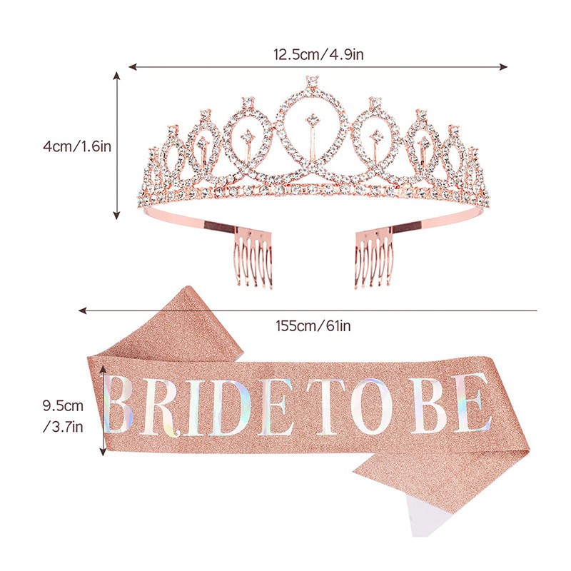 1set Rose Gold Bride to Be Sat - огляд і ціна Bride Tribe Sash