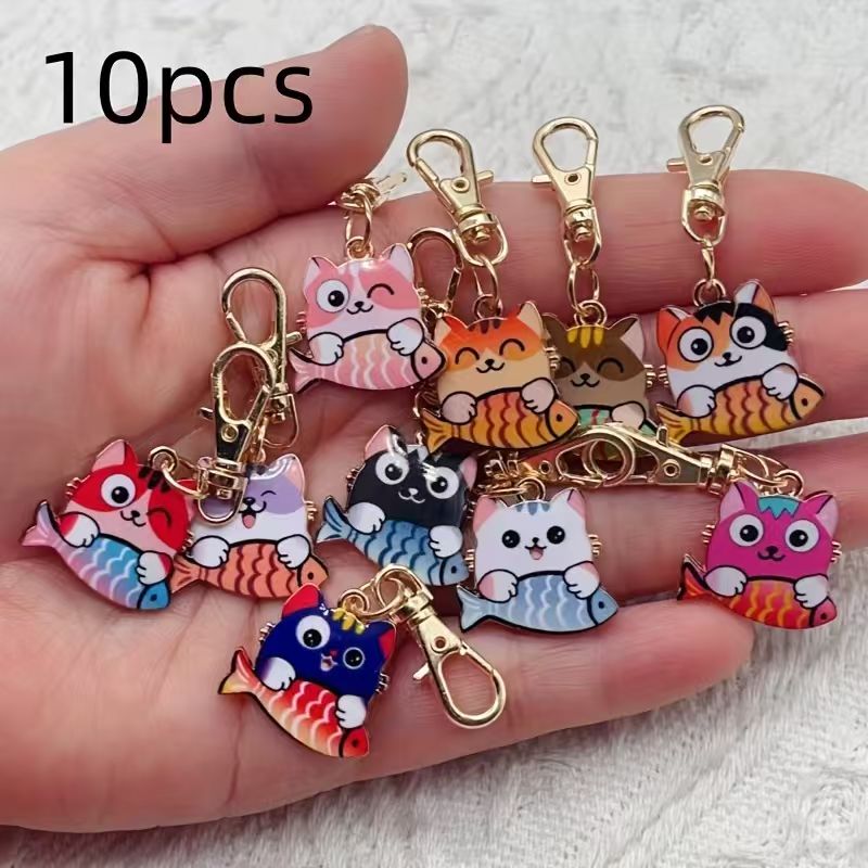 10pcs alloy printed cat keycha - огляд і ціна Wedding Yes