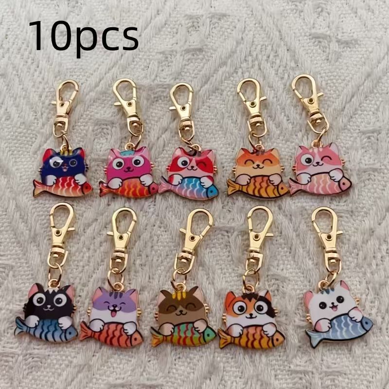 10pcs alloy printed cat keycha - огляд і ціна Wedding Yes
