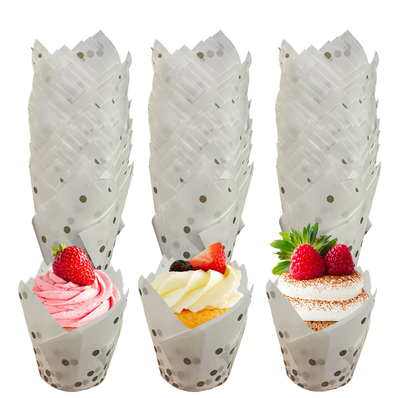 50Pcs/100Pcs Gold Dot Tulip Ca - огляд і ціна Wedding Cake Supply