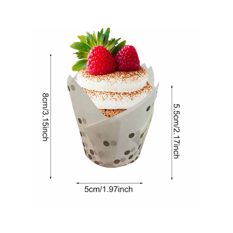 50Pcs/100Pcs Gold Dot Tulip Ca - огляд і ціна Wedding Cake Supply